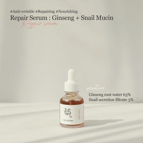 [ Beauty of Joseon ] Repair Serum: Ginseng + Snail Mucin 30ml / 1.01 fl.oz.
