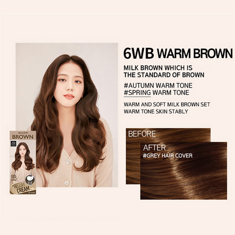 [ MISE EN SCENE ] Hello Cream Color Easy Self Hair Dye - 6WB Warm Brown