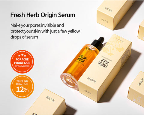[ NACIFIC ] Fresh Herb Origin 4 PC Skincare Kit with Toner, Serum, Cream, EM Soap