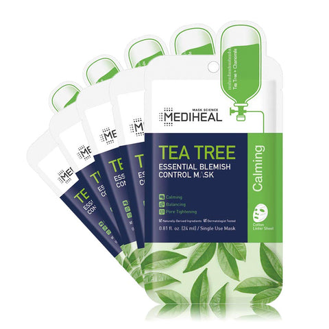 [ MEDIHEAL ] Tea Tree Essential Blemish Control Mask 5-PACK