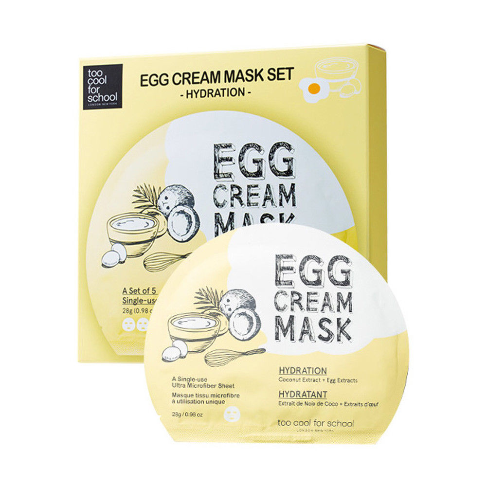 [ Too Cool for School ] Egg Cream Mask Hydration SET (5 Sheets)