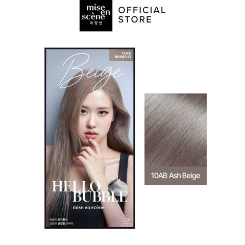 [ MISE EN SCENE ] Hello Bubble Foam Color Easy Self Hair Dye, 10AB Ash Beige