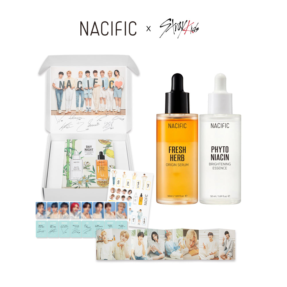 Nacific x Stray Kids Collaboration Box with Photo Cards, Accordion Postcard, Stickers, Skincare Set