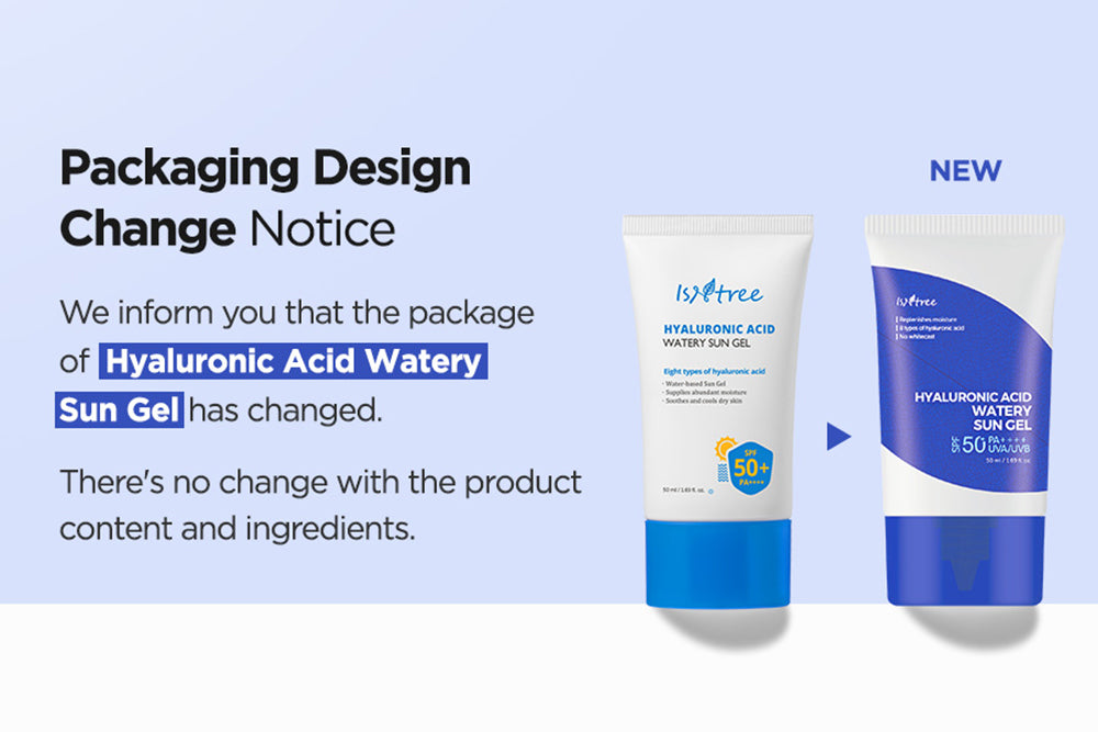 [ ISNTREE ] Hyaluronic Acid Watery Sun Gel Moisturizing Cooling Sunscreen, 50ml x (2-PACK)