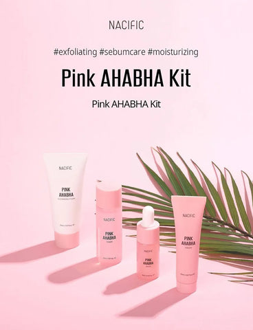 [ NACIFIC ] x Stray Kids Pink AHA BHA 4-Piece Skincare Set, with Photocards 8 PCS Full Set