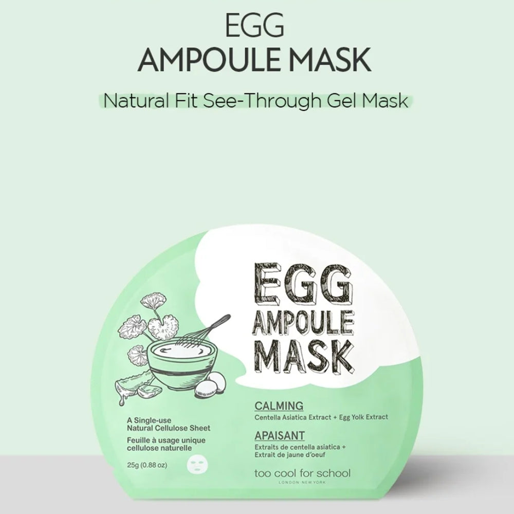 [ Too Cool for School ] Egg Ampoule Cica Mask Set, 5 PCS