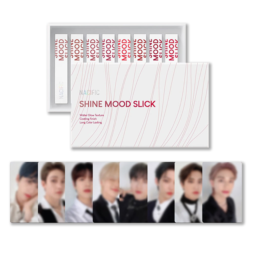 Nacific x Stray Kids Shine Mood Lip Tint 8 PCS, Stray Kids Photocards 8 PCS
