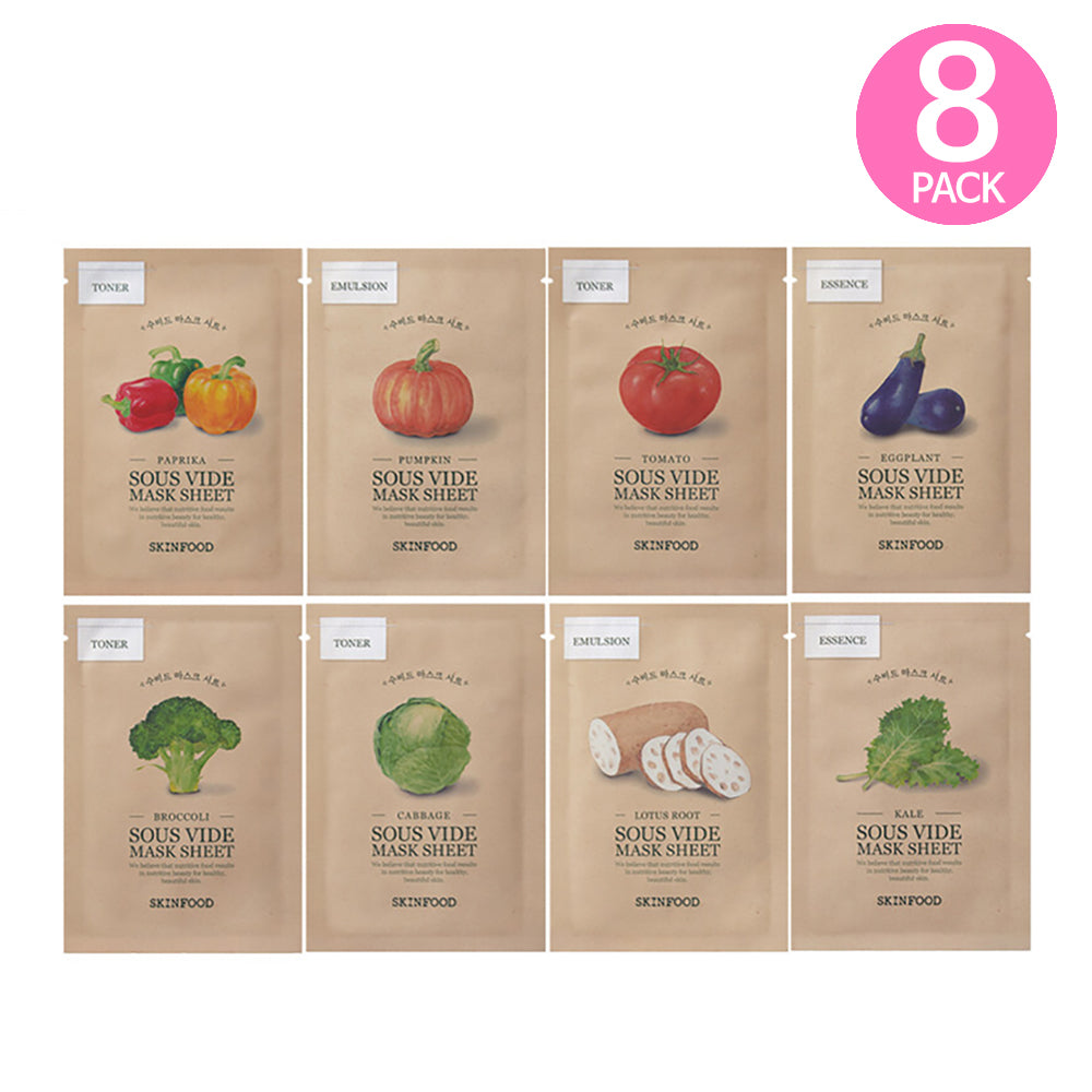 Skinfood Sous Vide Mask Sheet Variety Pack, 8-Pieces
