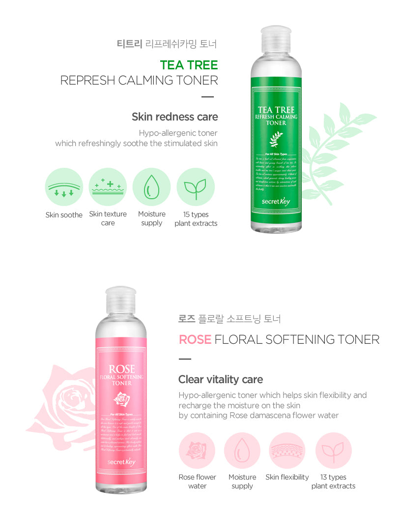 [ Secret Key ] Skin Refreshing Nature Toner 248 ml 5 Types - KosBeauty