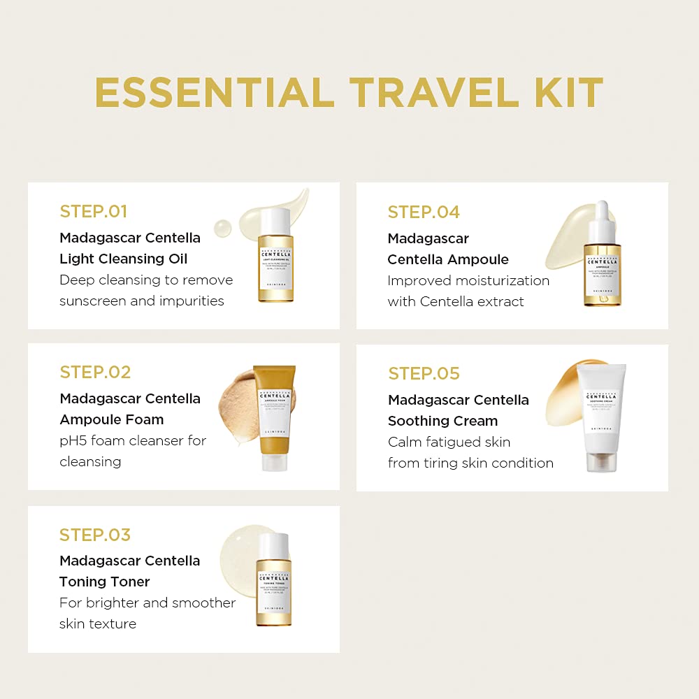 [ Skin1004 ] Madagascar Centella Travel Kit, 5-Piece