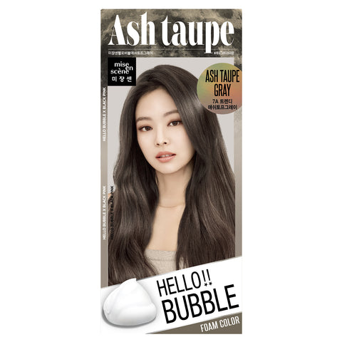 [ MISE EN SCENE ] Hello Bubble Foam Color Easy Self Hair Dye, 7A Ash Taupe Gray