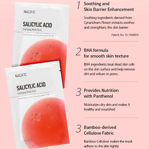 [ NACIFIC ] Salicylic Acid Clarifying Mask Pack, 10EA