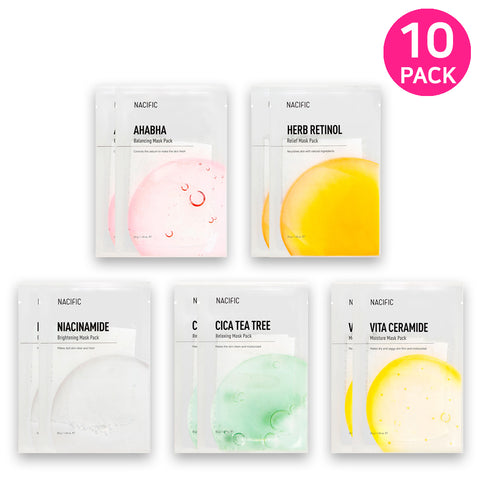 [ NACIFIC ] Premium Sheet Mask Variety Set 10-PACK