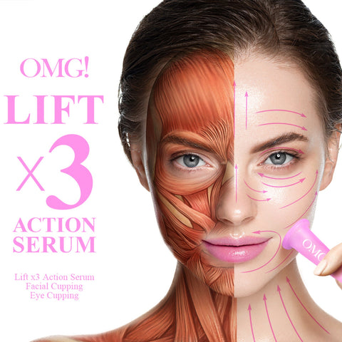 [ DOUBLE DARE ] OMG! Lift x3 Action Face Serum with Cupping Kit, 30ml
