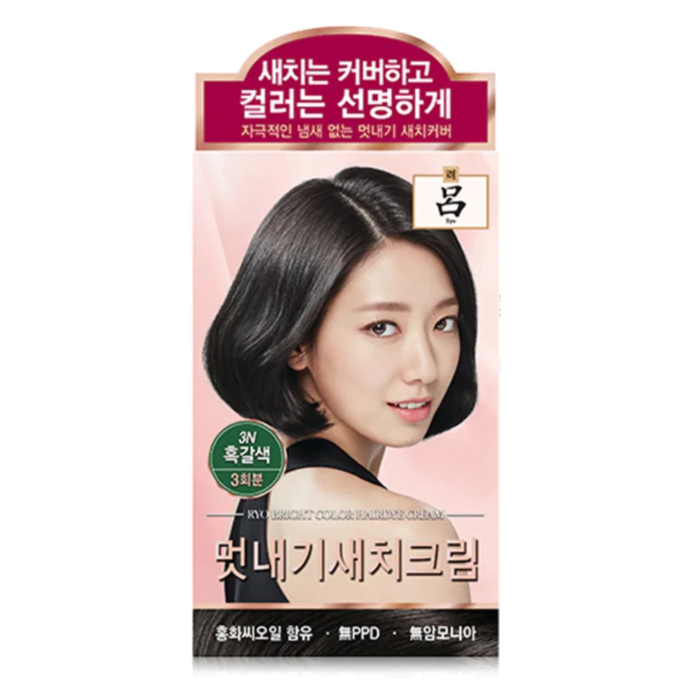 [ RYO ] Uahche Bright Color Hair Dye Cream, 3N Black Brown, 120g