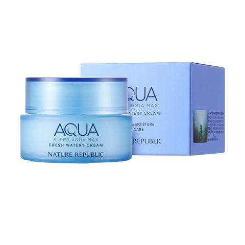 Nature Republic Super Aqua Max Fresh Watery Cream Face Moisturizer for Oily Skin, 80ml