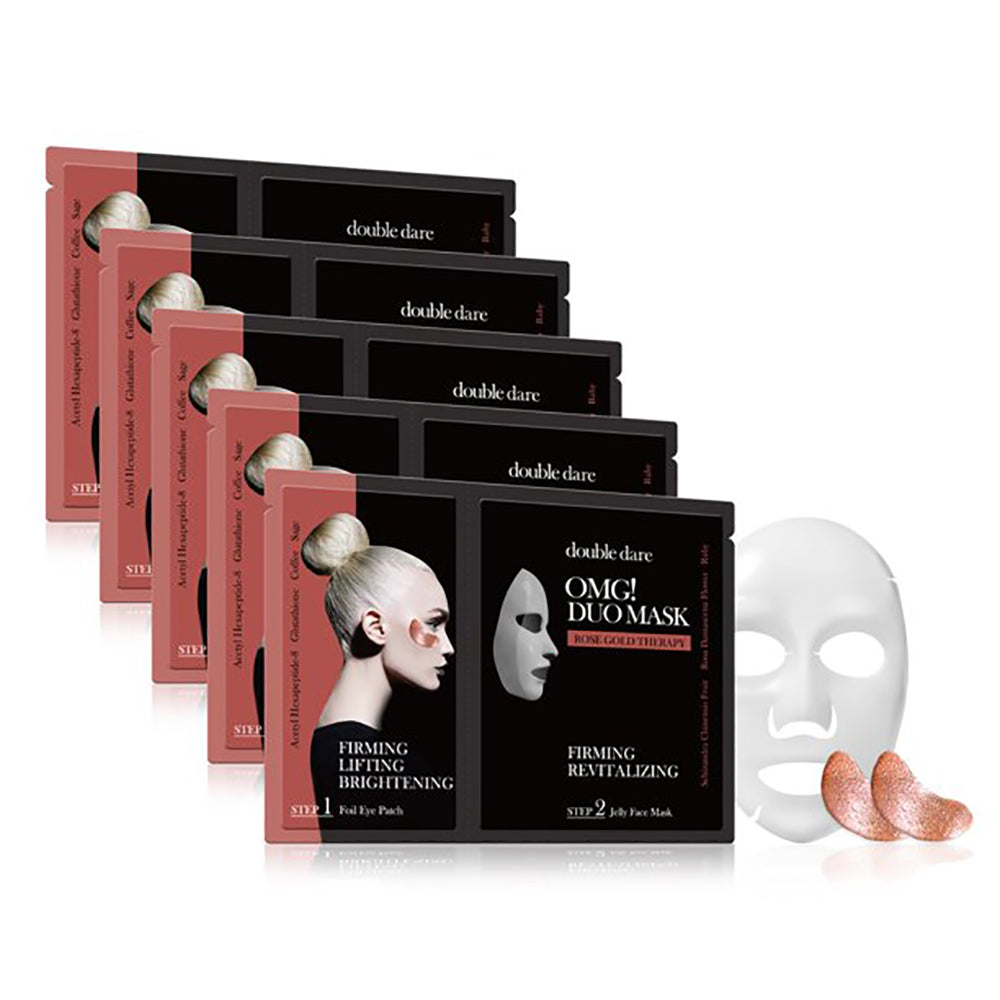 [ DOUBLE DARE ] OMG! Duo Mask, Rose Gold Therapy for Revitalizing and Firming, 5-PACK