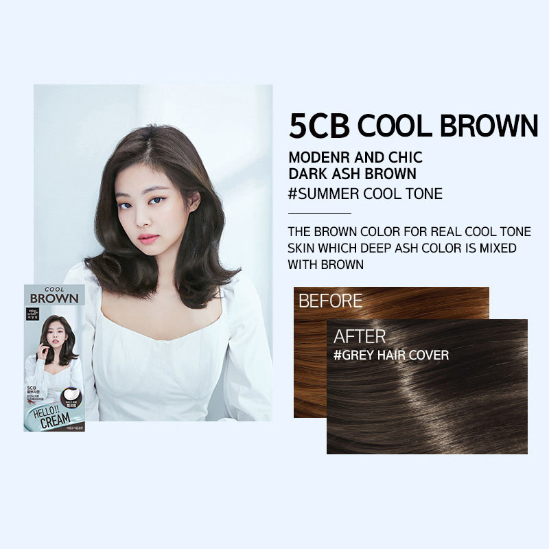 [ MISE EN SCENE ] Hello Cream Color Easy Self Hair Dye - 5CB Cool Brown