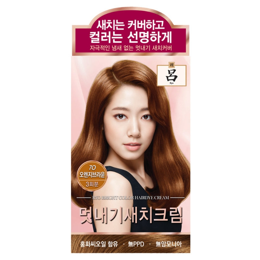 Ryo Uahche Bright Color Hair Dye Cream, 7O Orange Brown, 120g