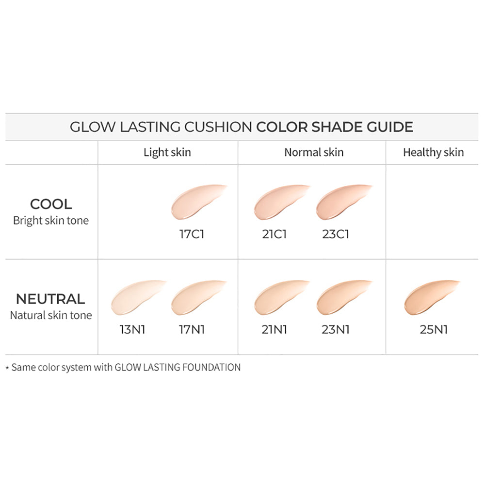 [ HERA ] Glow Lasting Cushion Foundation, 23C1 Pink Beige SPF 50+ / PA+++ (15g + Refill 15g)