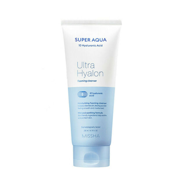 [ MISSHA ] Super Aqua Ultra Hyalon Foaming Cleanser 200 ml (6.76 fl. oz.)