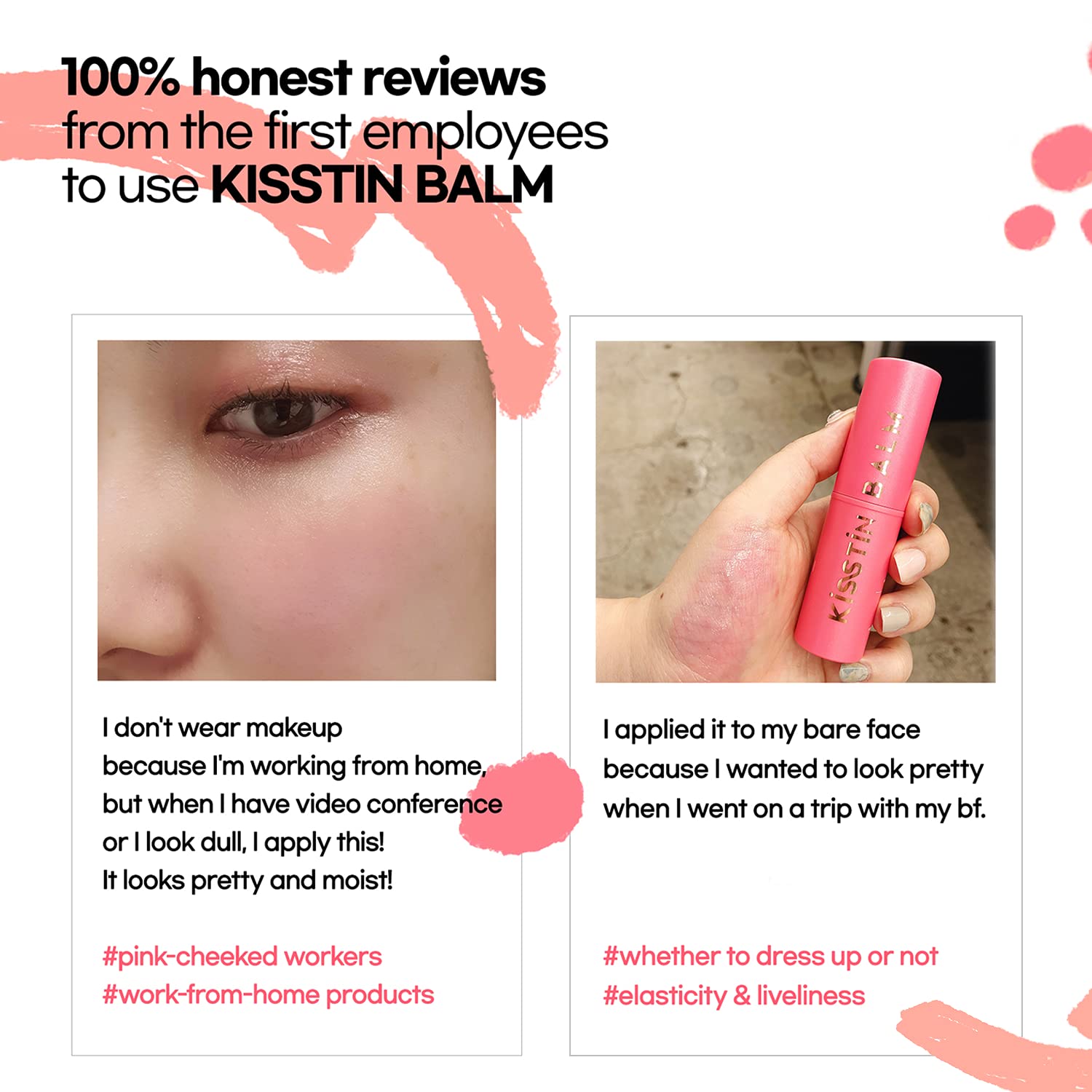 [ Kahi ] Seoul Kisstin Balm Pink, 3-in-1 Moisturizer for Lips, Eyes, and Cheeks, 9g / 0.32 oz