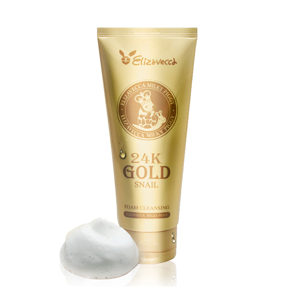 Elizavecca Milky Piggy 24K Gold Snail Foam Cleansing Facial Cleanser 180ml