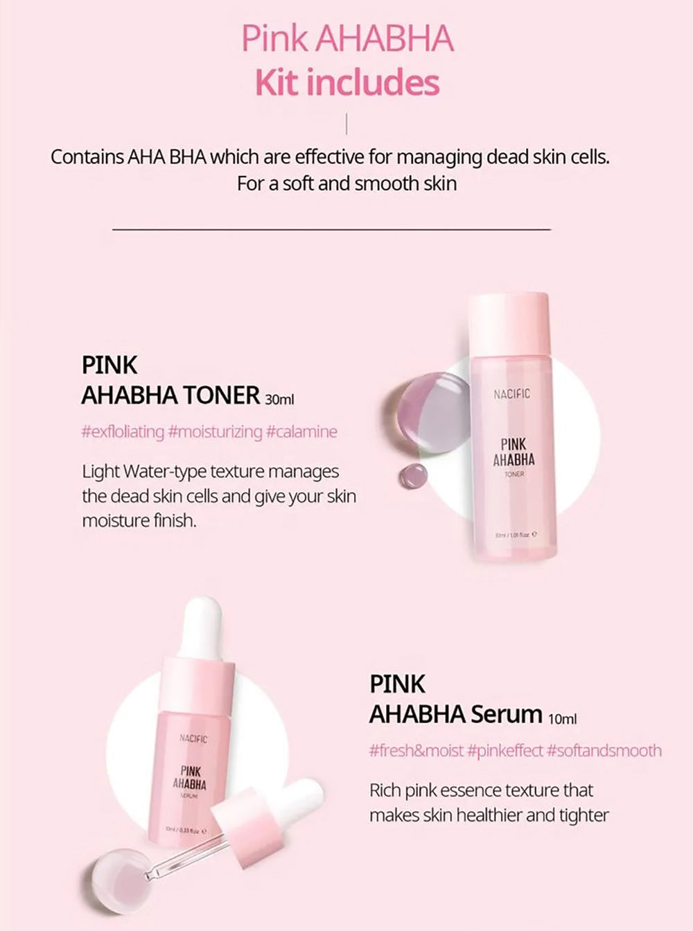 [ NACIFIC ] x Stray Kids Pink AHA BHA Skincare Kit + Stray Kids Photo Cards 2 PCS - KosBeauty