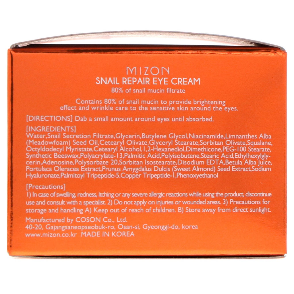 [ MIZON ] Snail Repair Eye Cream - KosBeauty