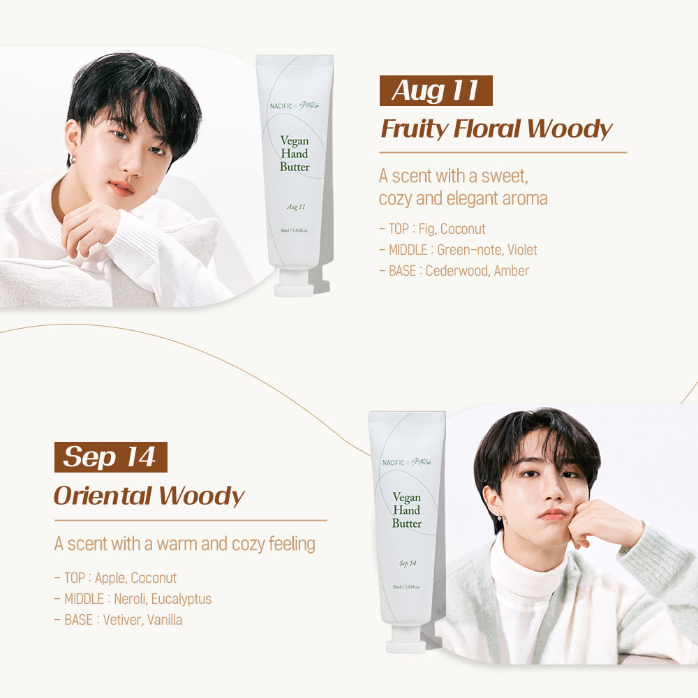Nacific x Stray Kids Vegan Hand Butter 8 PCS Set, with 8 PCS Photo Cards